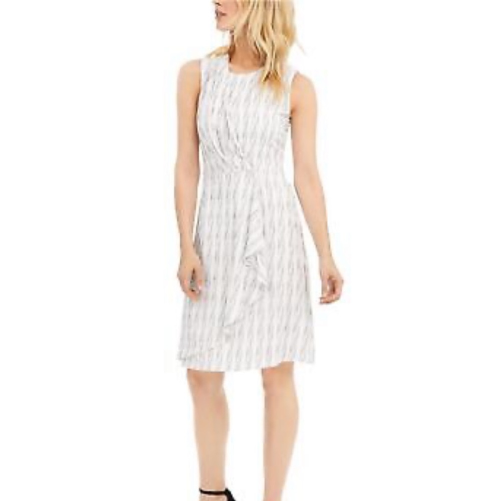 Calvin Klein Striped Faux Wrap Dress- NWOT